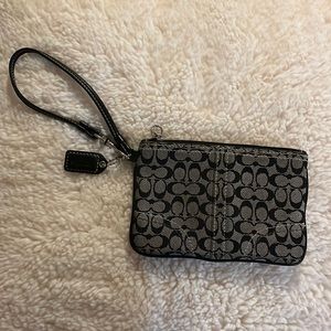 Zip Top Coach Fabric Wristlet